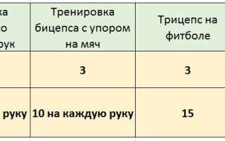 Упражнения на руки с фитболом