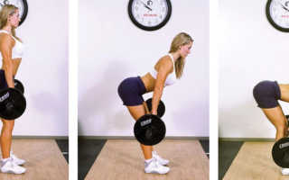 Упражнение тяга на прямых ногах